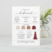 EVERLEIGH Bridesmaidブライダルパーティ服装情報カード 招待状 (スタンド正面)