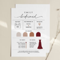 EVERLEIGH Bridesmaidブライダルパーティ服装情報カード