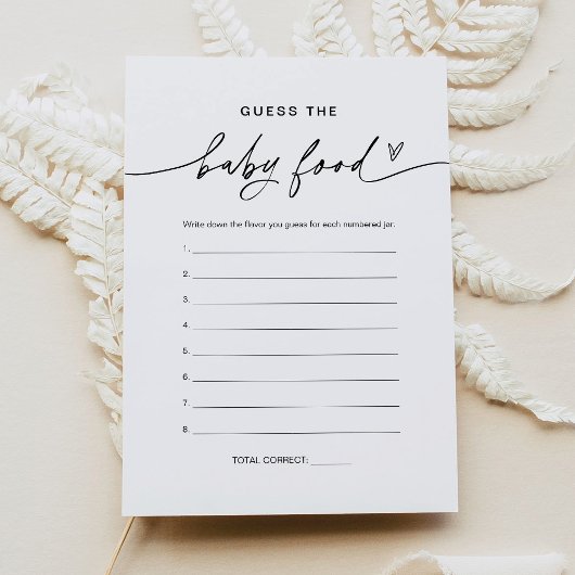 EVERLEIGH Guess theベビーフードゲームカード 招待状
