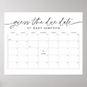 EVERLEIGH Guess the Due Date Baby Shower 16x20 ポスター (正面)