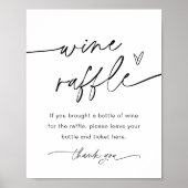 EVERLEIGH Wine Raffle Bridal Shower Game Sign ポスター (正面)