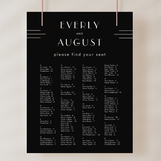 EVERLYアールデコブラック結婚のシーティンググラフポスター ポスター