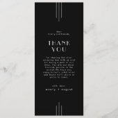 EVERLYアールデコブラック結婚のテーブルサンキューカード メニュー (正面)