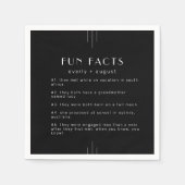 EVERLYモダンアールデコブラックおもしろいファクト結婚ズ スタンダードカクテルナプキン (正面)