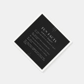 EVERLYモダンアールデコブラックおもしろいファクト結婚ズ スタンダードカクテルナプキン (角)