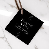 EVERLYモダンアールデコブラック結婚ズ・サンキュー フェイバータグ