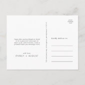 EVERLYモダンアールデコブラック結婚ズ・サンキュー ポストカード (裏面)