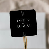 EVERLYモダンアールデコブラック結婚式用シール スクエアシール