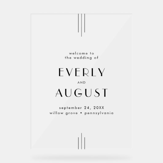 EVERLYモダンアールデコブ結婚ラック アクリルサイン (正面)