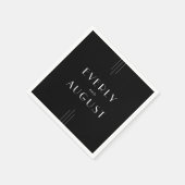 EVERLYモダンアールデコ白黒結婚ズ スタンダードカクテルナプキン (角)