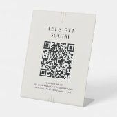 EVERLY アイボリー ブラック ビジネス Let's Get ソーシャルメディア 台座サイン (正面)