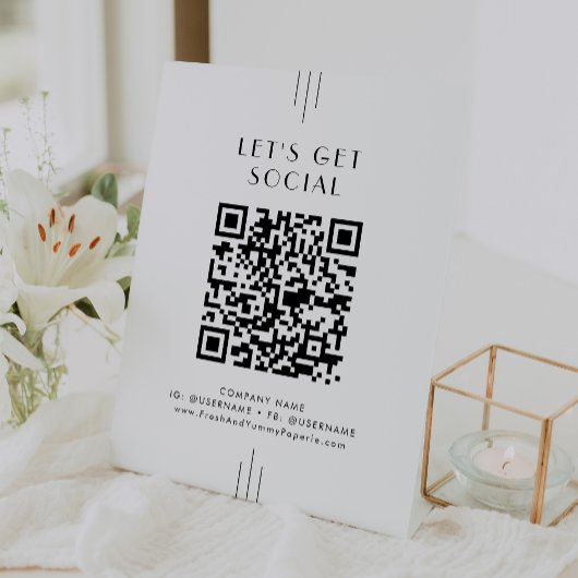 EVERLY アールデコ調ビジネス Let's Get ソーシャルメディア 台座サイン