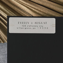 EVERLY アールデコ アイボリー ブラック 返信先住所ラベル ラベル