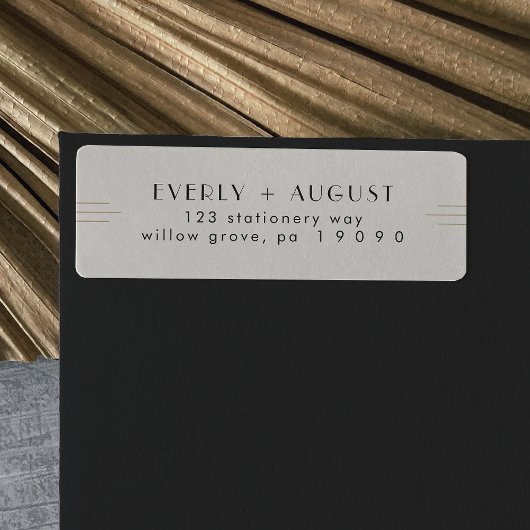 EVERLY アールデコ アイボリー ブラック 返信先住所ラベル ラベル