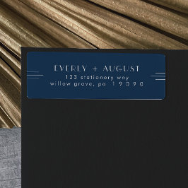 EVERLY アールデコ ネイビーブルー 返信先住所ラベル ラベル