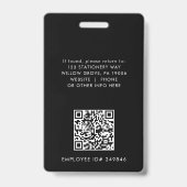 EVERLY ダークブラックロゴ QRコード 従業員IDカード バッジ (裏面)