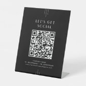 EVERLY ダークブラック ビジネス Let's Get ソーシャルメディア 台座サイン (正面)