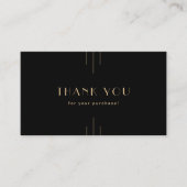 EVERLY Art Deco Black and Gold Business Thank You 割引カード (正面)