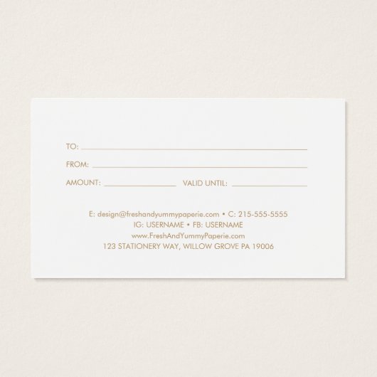 EVERLY Art Deco Black and Gold Gift Certificate (裏面)