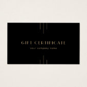 EVERLY Art Deco Black and Gold Gift Certificate (正面)