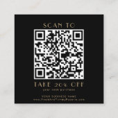 EVERLY Art Deco Black and Gold QR Code Thank You 割引カード (裏面)