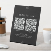 EVERLY Art Deco Black Business 2 Apps Scan To Pay 台座サイン (インサイチュ)