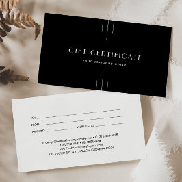 EVERLY Art Deco Black Business Gift Certificate