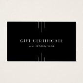 EVERLY Art Deco Black Business Gift Certificate (正面)