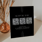 EVERLY Art Deco Black Business QR Code Scan To Pay 台座サイン