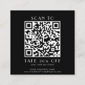 EVERLY Art Deco Black Business QR Code Thank You 割引カード (裏面)