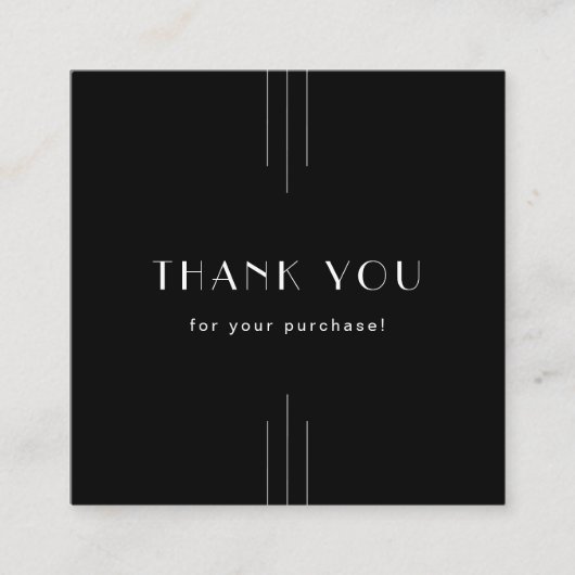 EVERLY Art Deco Black Business QR Code Thank You 割引カード (正面)