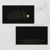 EVERLY Art Deco Black Gold Business Reward 6 Punch ロイヤリティカード (正面/裏面)