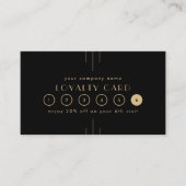 EVERLY Art Deco Black Gold Business Reward 6 Punch ロイヤリティカード (正面)