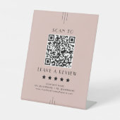 EVERLY Art Deco Blush Pink QR Code Leave A Review 台座サイン (正面)