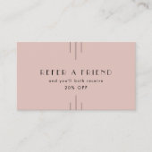 EVERLY Art Deco Blush Pink Refer A Friend 紹介カード (正面)