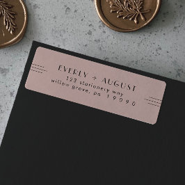 EVERLY Art Deco Blush Pink Return Address Labels ラベル