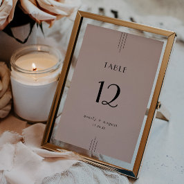 EVERLY Art Deco Blush Pink Wedding Table Numbers 招待状