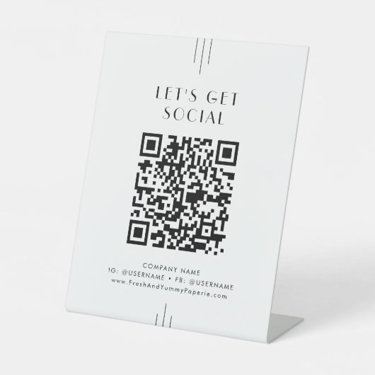 EVERLY Art Deco Business Let's Get Social Media 台座サイン (正面)