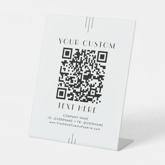 EVERLY Art Deco Business or Wedding Custom QR Code 台座サイン (正面)