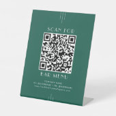 EVERLY Art Deco Emerald Green Bar Menu QR Code 台座サイン (正面)