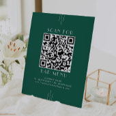 EVERLY Art Deco Emerald Green Bar Menu QR Code 台座サイン