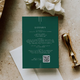 EVERLY Art Deco Emerald QR Code Wedding Details エンクロージャーカード