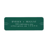 EVERLY Art Deco Emerald Return Address Labels ラベル (正面)