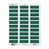 EVERLY Art Deco Emerald Return Address Labels ラベル (フルシート)