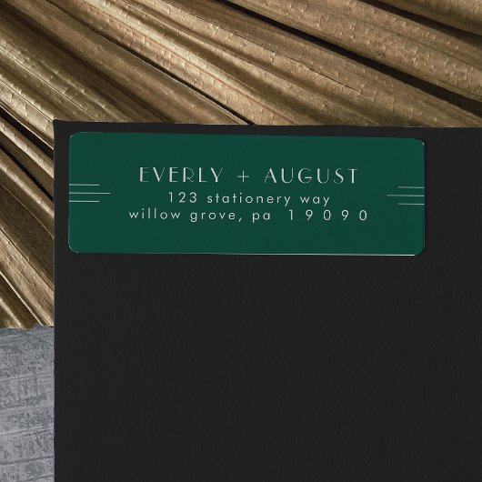 EVERLY Art Deco Emerald Return Address Labels ラベル