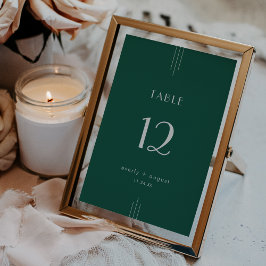EVERLY Art Deco Emerald Wedding Table Numbers 招待状
