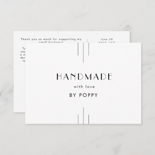EVERLY Art Deco Handmade with Love Thank You Order エンクロージャーカード (正面/裏面)