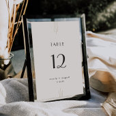 EVERLY Art Deco Ivory Black Wedding Table Numbers 招待状