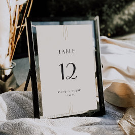 EVERLY Art Deco Ivory Black Wedding Table Numbers 招待状