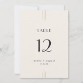 EVERLY Art Deco Ivory Black Wedding Table Numbers 招待状 (正面)